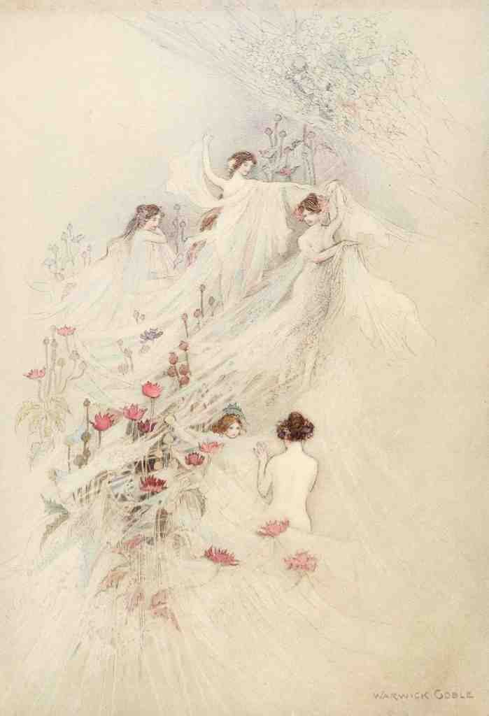 Goble Warwick Water Babies 1909 Ladies All Gared Gossamer In Autumn A4 Photo Print