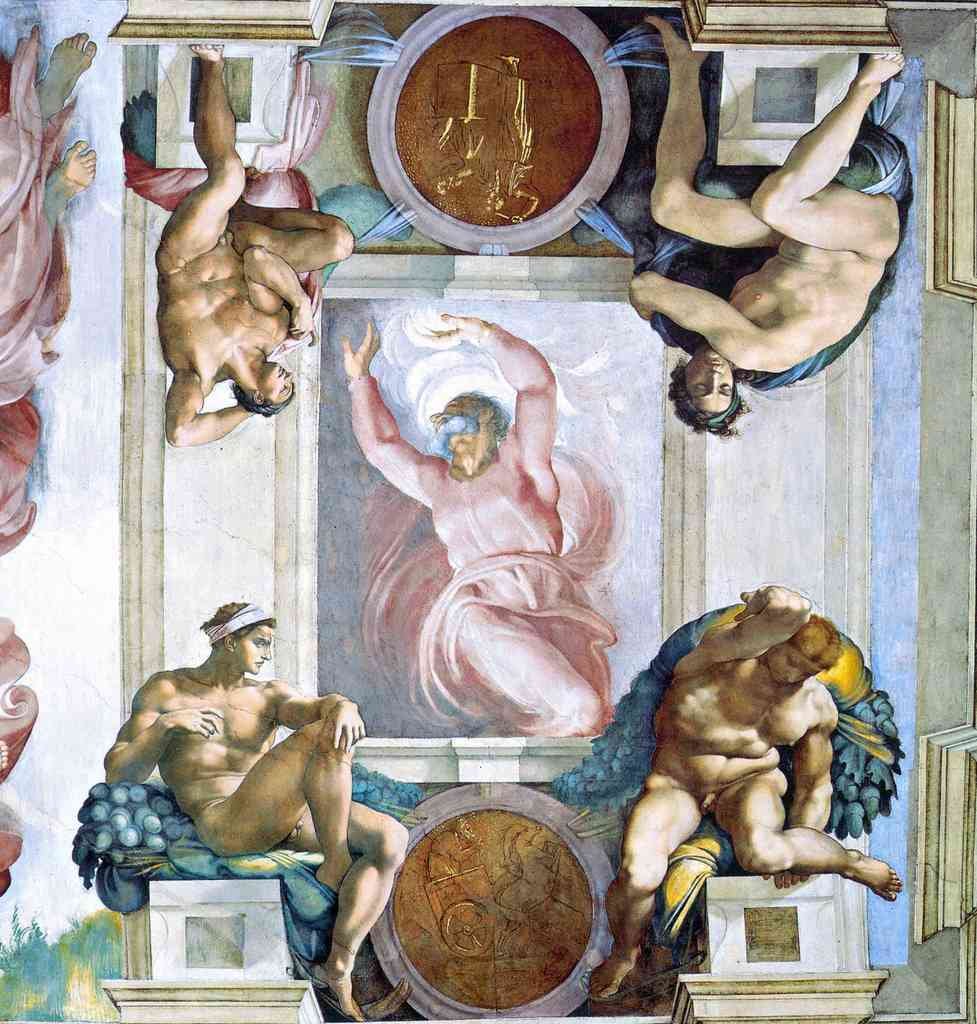 God Separates Light And Darkness Michelangelo A4 Photo Print