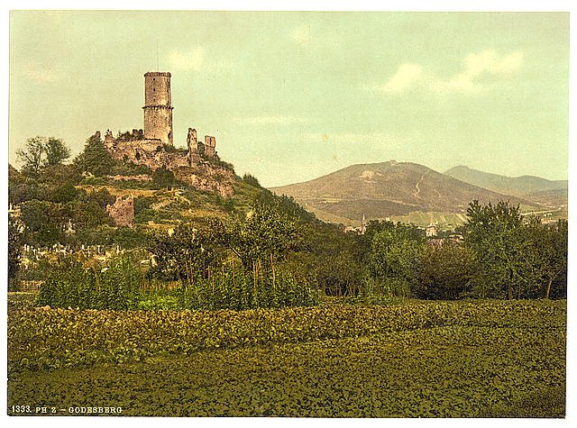 Godesberg ruins Bad Godesberg the Rhine Vintage A4 Photo Print