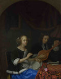 Godfried Schalcken A Woman singing and a Man with a Cittern A4 Photo Print