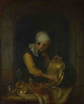 Godfried Schalcken An Old Woman scouring a Pot A4 Photo Print