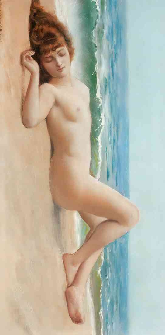Godward Nude on the Beach 1922 A4 Photo Print