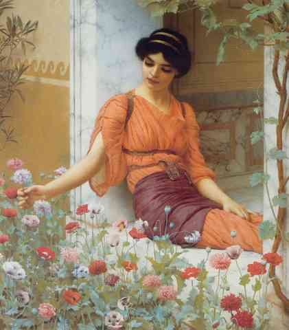 Godward Summer Flowers 1903 A4 Photo Print