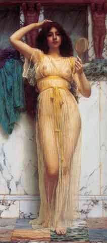 Godward The Mirror 1899 A4 Photo Print