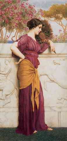 Godward The Peacock Fan 1912 A4 Photo Print