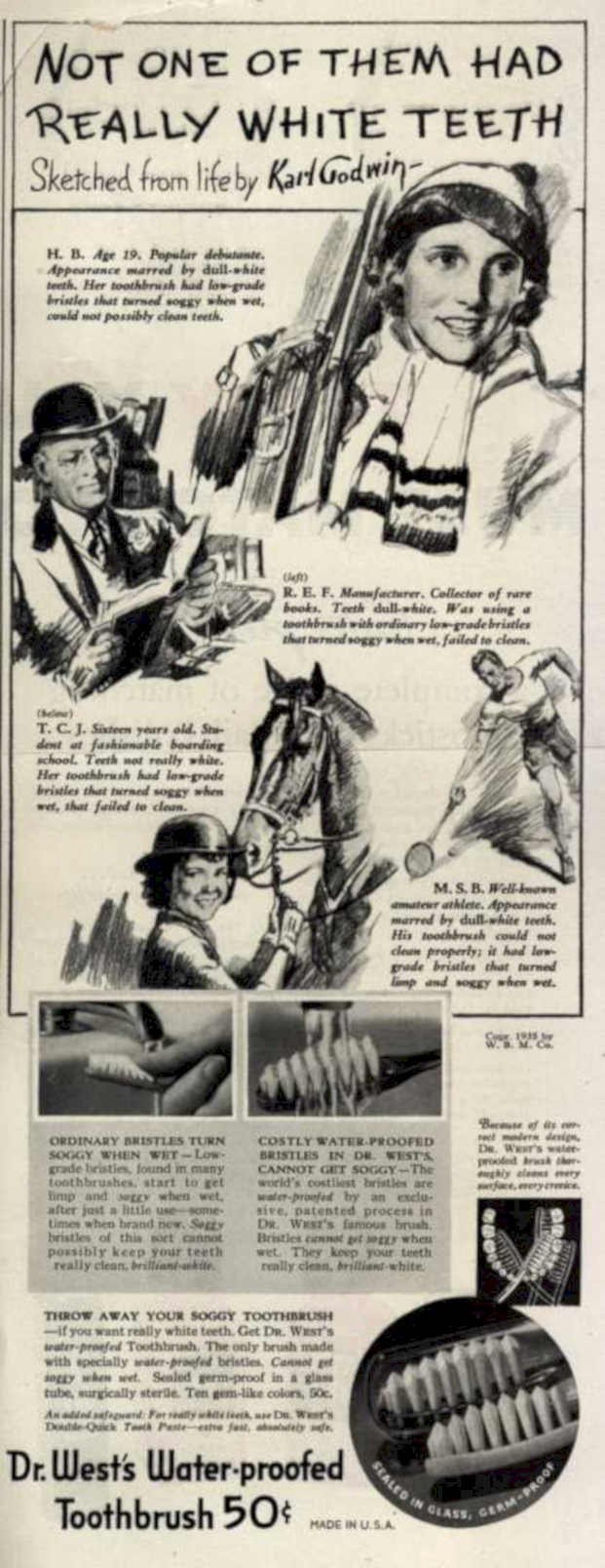 Godwin Toothbrush Teeth Vintage Retro Advert Ads A4 Photo Print