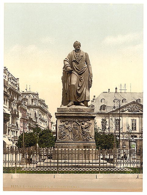 Goethes Monument Frankfort on Main Vintage A4 Photo Print