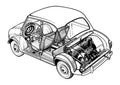 Goggomobil T300 1955 cutaway A4 Photo Print