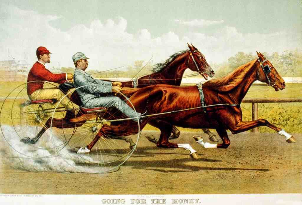Going For Money Horse 001 Vintage A4 Photo Print