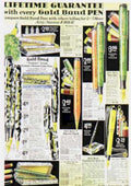Gold Bond Pens Vintage Retro Advert Ads A4 Photo Print