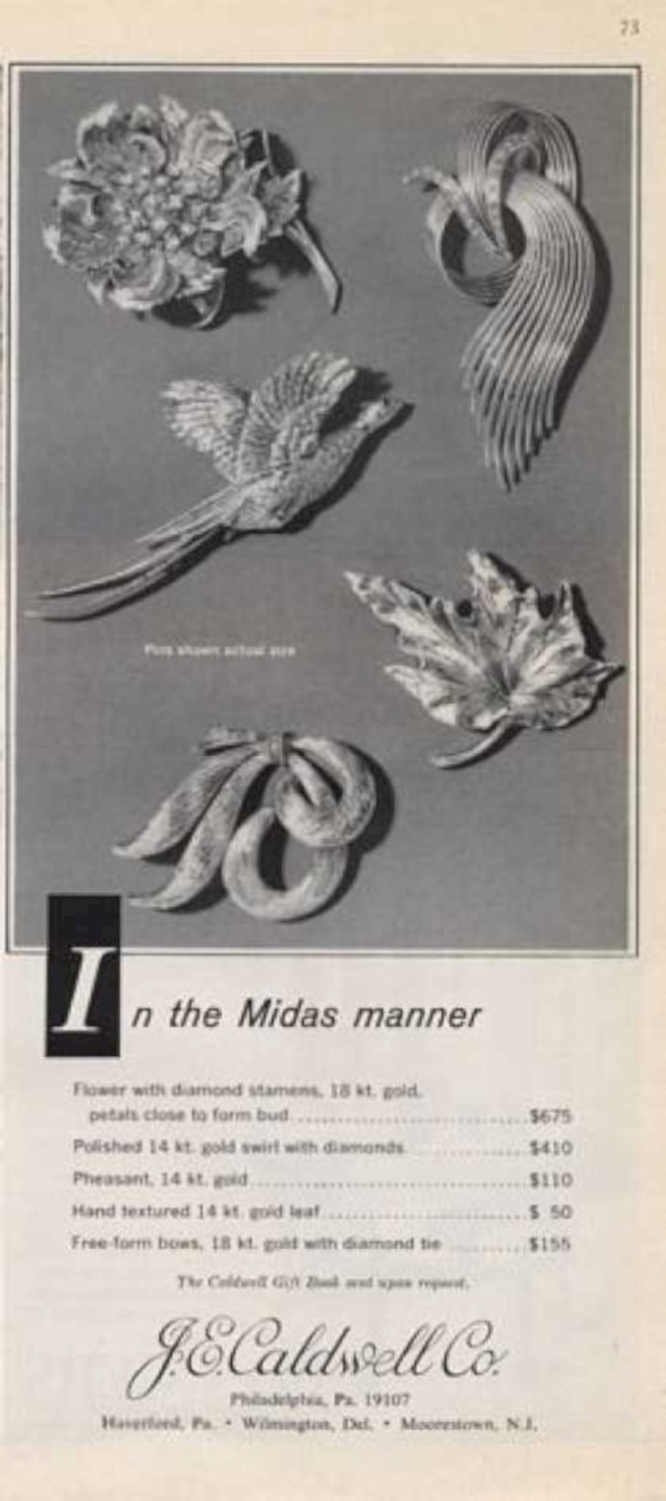 Gold Brooches Jewelry Vintage Retro Advert Ads A4 Photo Print