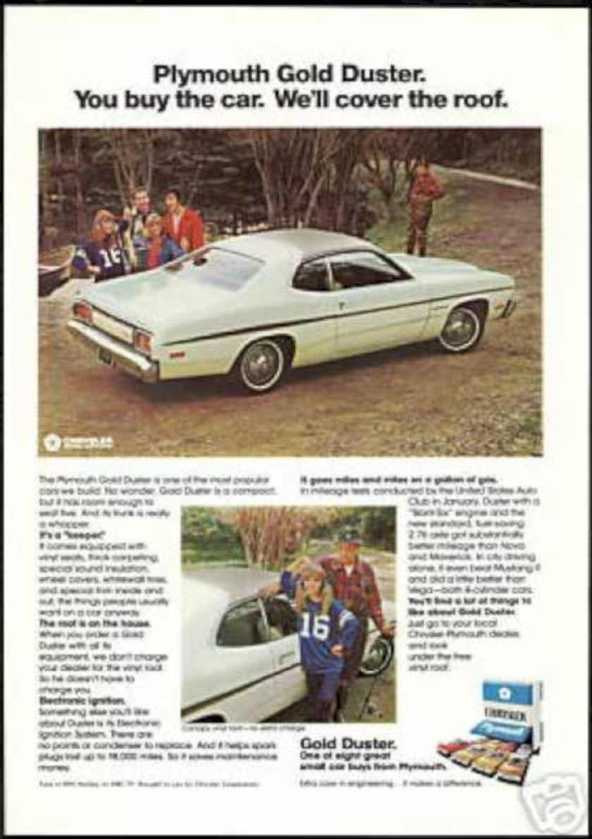 Gold Duster Car Vintage Retro Advert Ads A4 Photo Print
