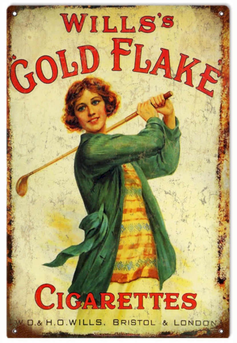 Gold Flake Golfer Vintage Retro Advert Ads A4 Photo Print