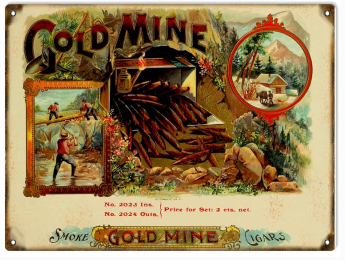 Gold Mine Cigars Vintage Retro Advert Ads A4 Photo Print
