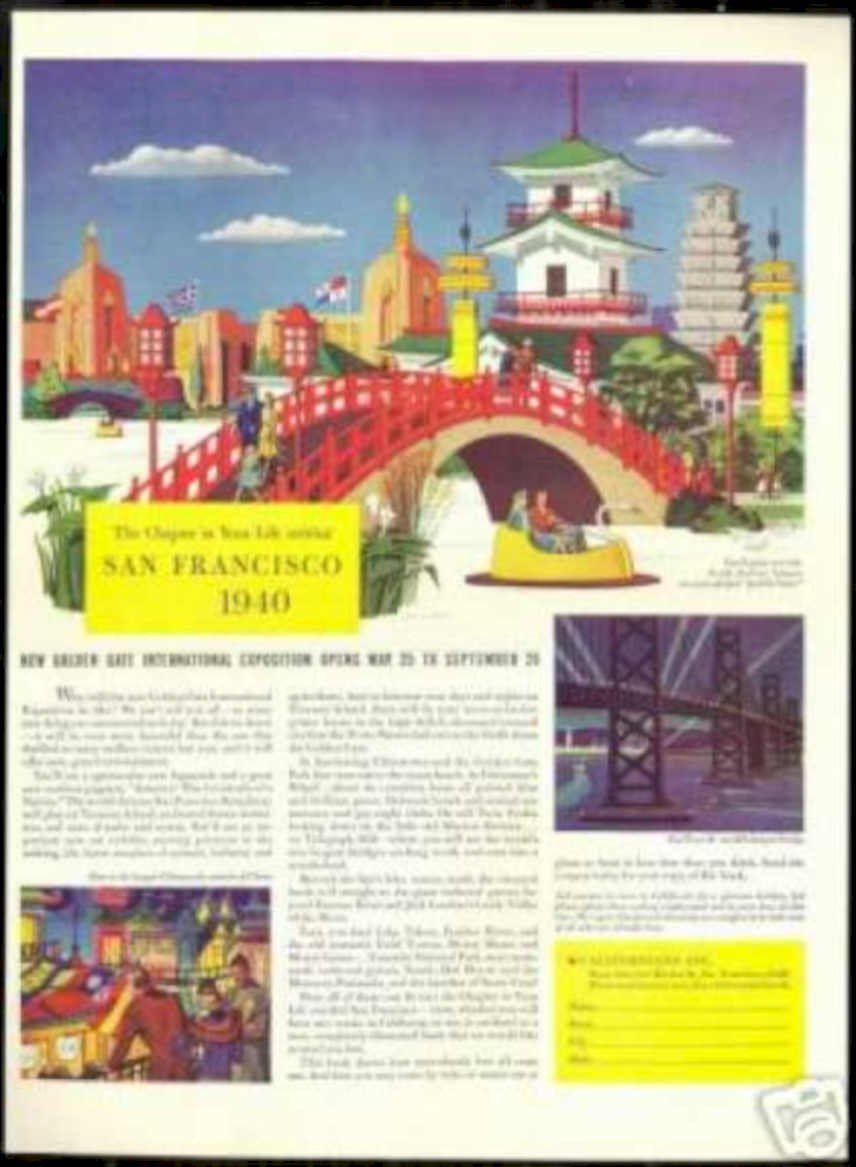 Golden Gate Pavilion Vintage Retro Advert Ads A4 Photo Print