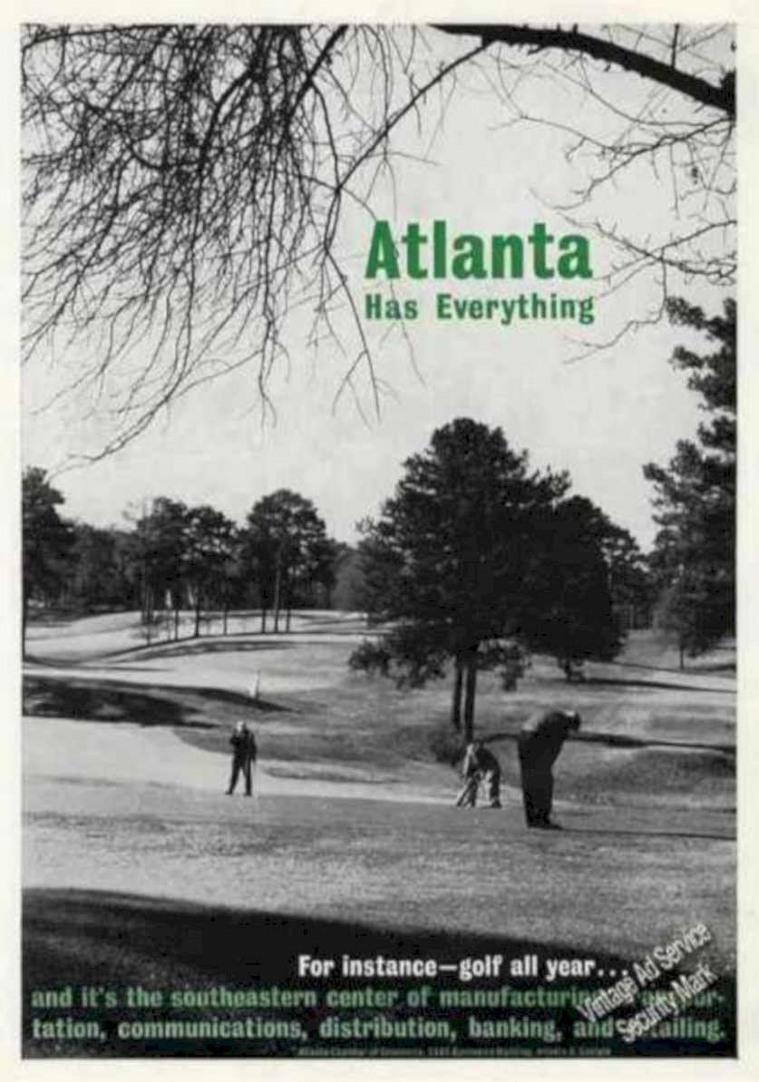 Golf Atlantagreen Swing Vintage Retro Advert Ads A4 Photo Print