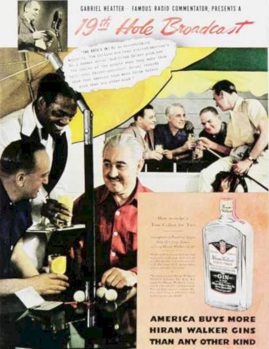 Golf Broadcast Ginwater Vintage Retro Advert Ads A4 Photo Print