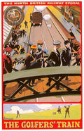Golfers Train Railway Vintage Retro Advert Poster A4 Photo Print