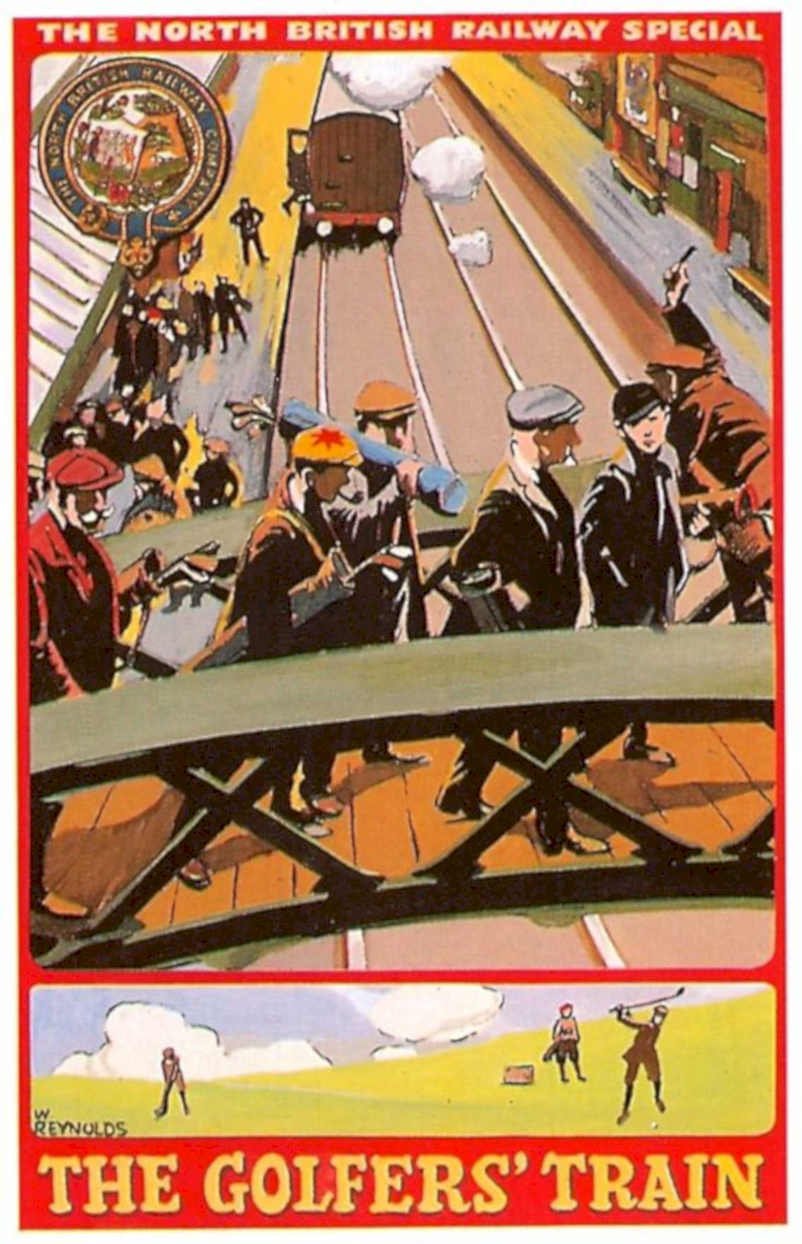 Golfers Train Railway Vintage Retro Advert Poster A4 Photo Print