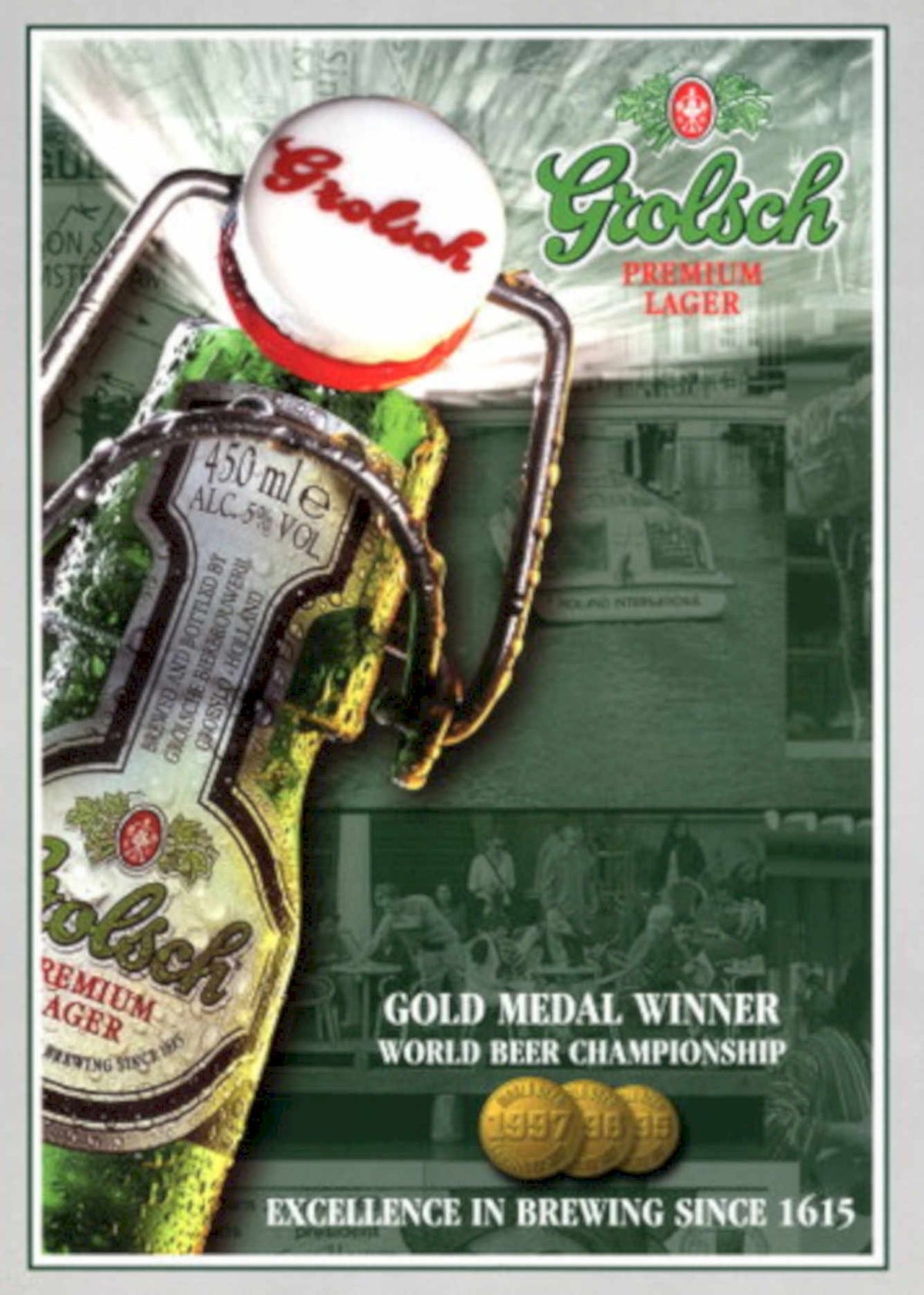 Golsh Lager Bottle 1990s Vintage Retro Advert