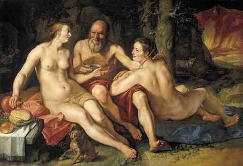 Goltzius Hendrick Lot And His Daughters A4 Photo Print