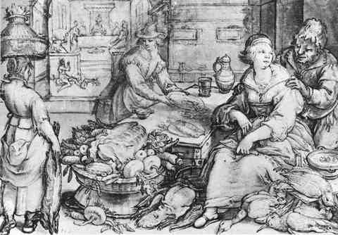 Goltzius Hendrick The Rich Kitchen A4 Photo Print