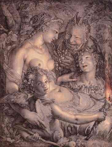Goltzius Hendrick Without Ceres And Bacchus Venus Would Freeze A4 Photo Print