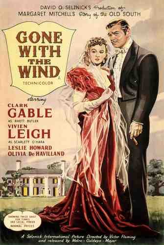  Gone With The Wind 10 film star poster A4 Photo Print