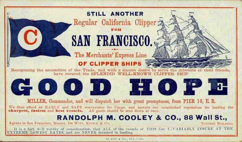 Good Hope Clipper Advert Vintage A4 Photo Print