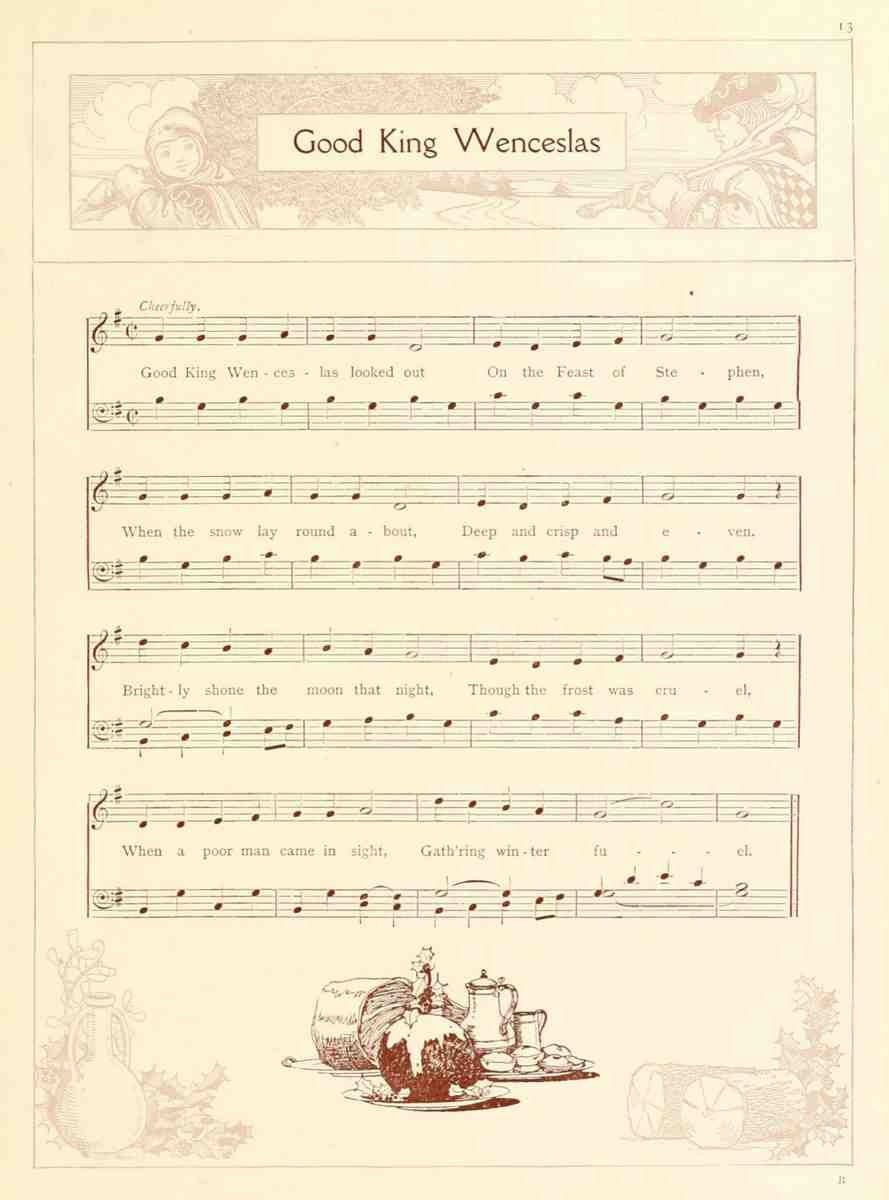 Good King Wenceslas Traditional Christmas Carols 1922 A4 Photo Print