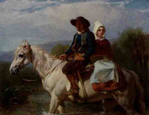 Goodall Frederick Fording The Stream A4 Photo Print