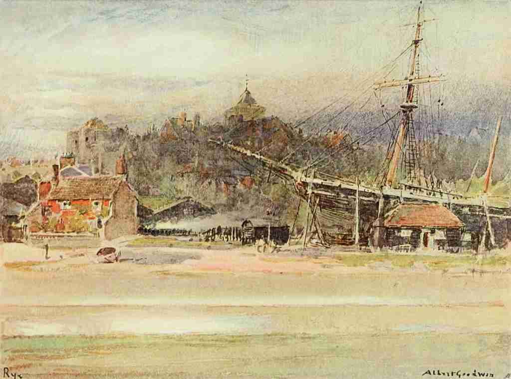 Goodwin Albert 1845 1932 The Studio 1910 Boat builders yard Rye Sussex A4 Photo Print