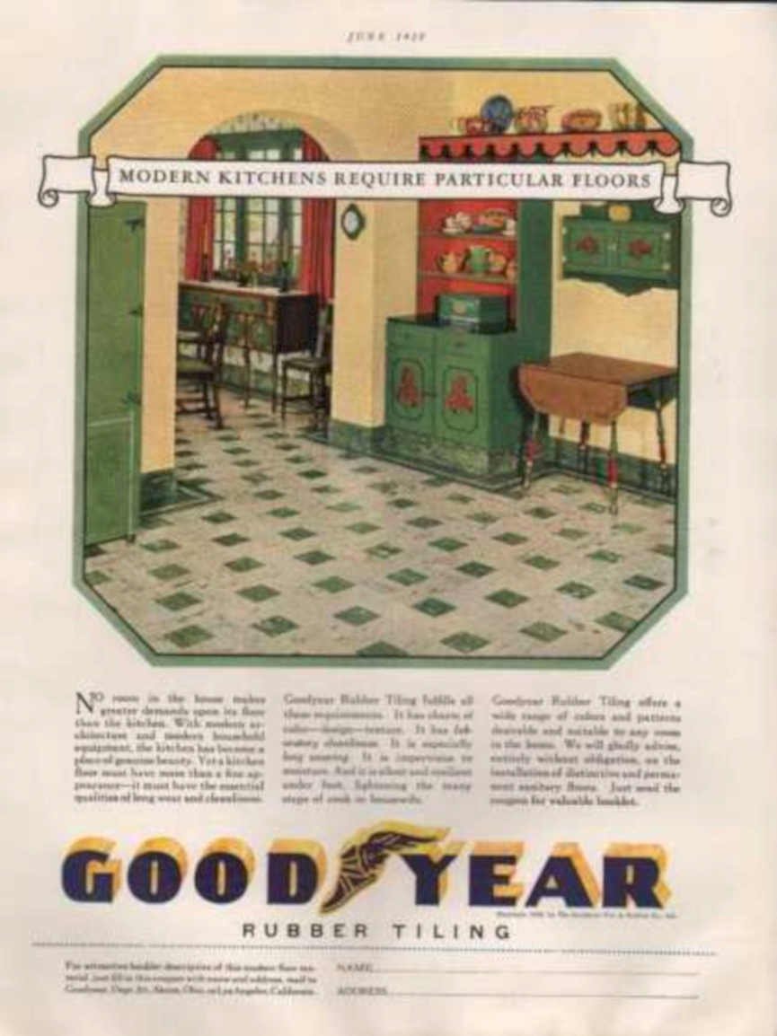 Goodyear Kitchen Tiling Vintage Retro Advert Ads A4 Photo Print