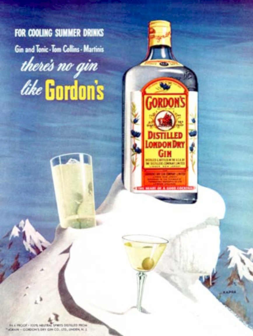 Gordon S Gin 7 Vintage Retro Advert Ads A4 Photo Print