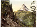 Gornergrat Railway and Matterhorn II Valais Alps of Vintage A4 Photo Print