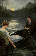 Goss John 1887 1963 Midsummer Wooing 1913 Moonlit lake A4 Photo Print