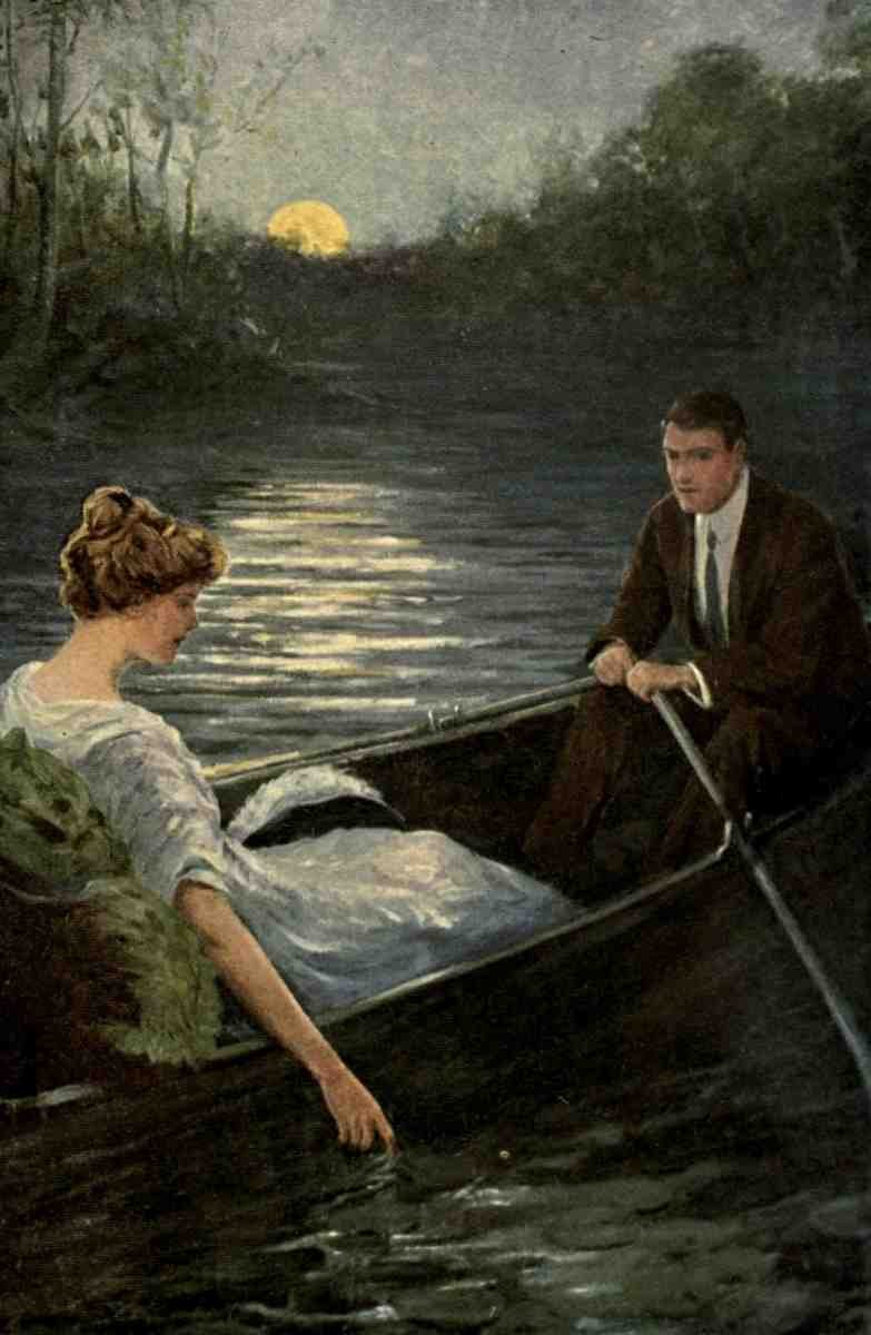 Goss John 1887 1963 Midsummer Wooing 1913 Moonlit lake A4 Photo Print