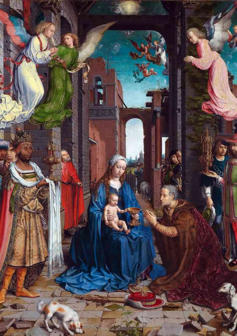 Gossaert Jan The Adoration Of The Kings crop A4 Photo Print
