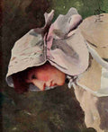 Gotch Thomas Cooper 1854 1931 Round about Wiltshire 1907 A sun bonnet A4 Photo Print