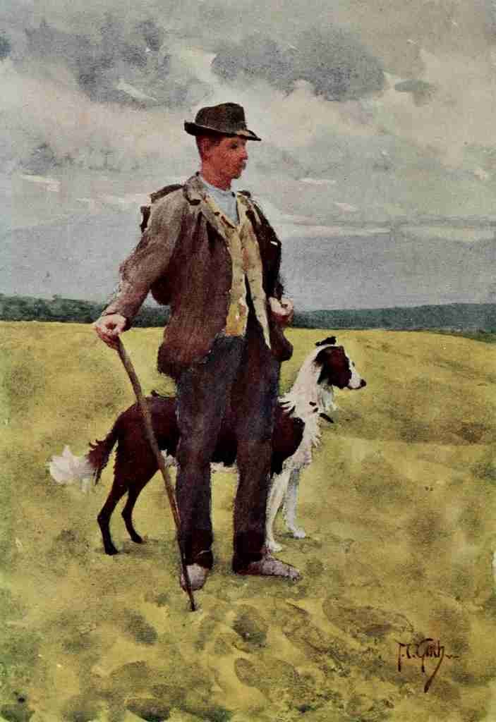 Gotch Thomas Cooper 1854 1931 Round about Wiltshire 1907 The under shepherd Vintage A4 Photo Print