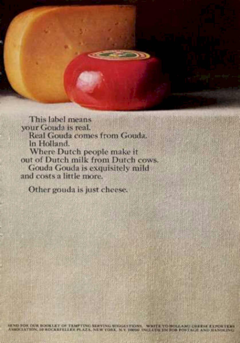 Gouda Cheese Label Vintage Retro Advert Ads A4 Photo Print