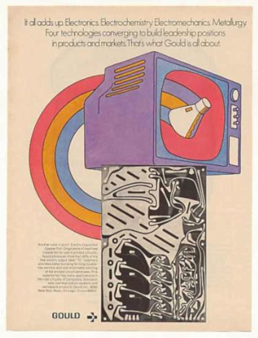 Gould Electronics Rainbow Vintage Retro Advert Ads A4 Photo Print