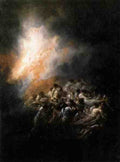 Goya Francisco De Fire At Night A4 Photo Print