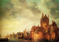Goyen Jan Josefsz Van A Castle By A River With Shipping At A Quay A4 Photo Print
