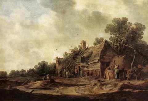 Goyen Jan van Peasant Huts with a Sweep Well A4 Photo Print