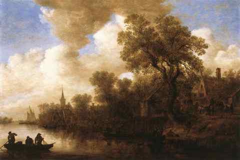 Goyen Jan van River Scene A4 Photo Print