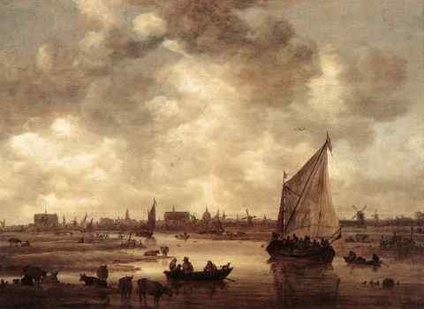 Goyen Jan van View of Leiden 1650 A4 Photo Print