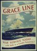 Grace Line War Vintage Retro Advert Poster A4 Photo Print