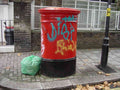 Graffiti Murals Street Art 001 England London Pimlico graffiti on red pillarbox A4 Photo Print