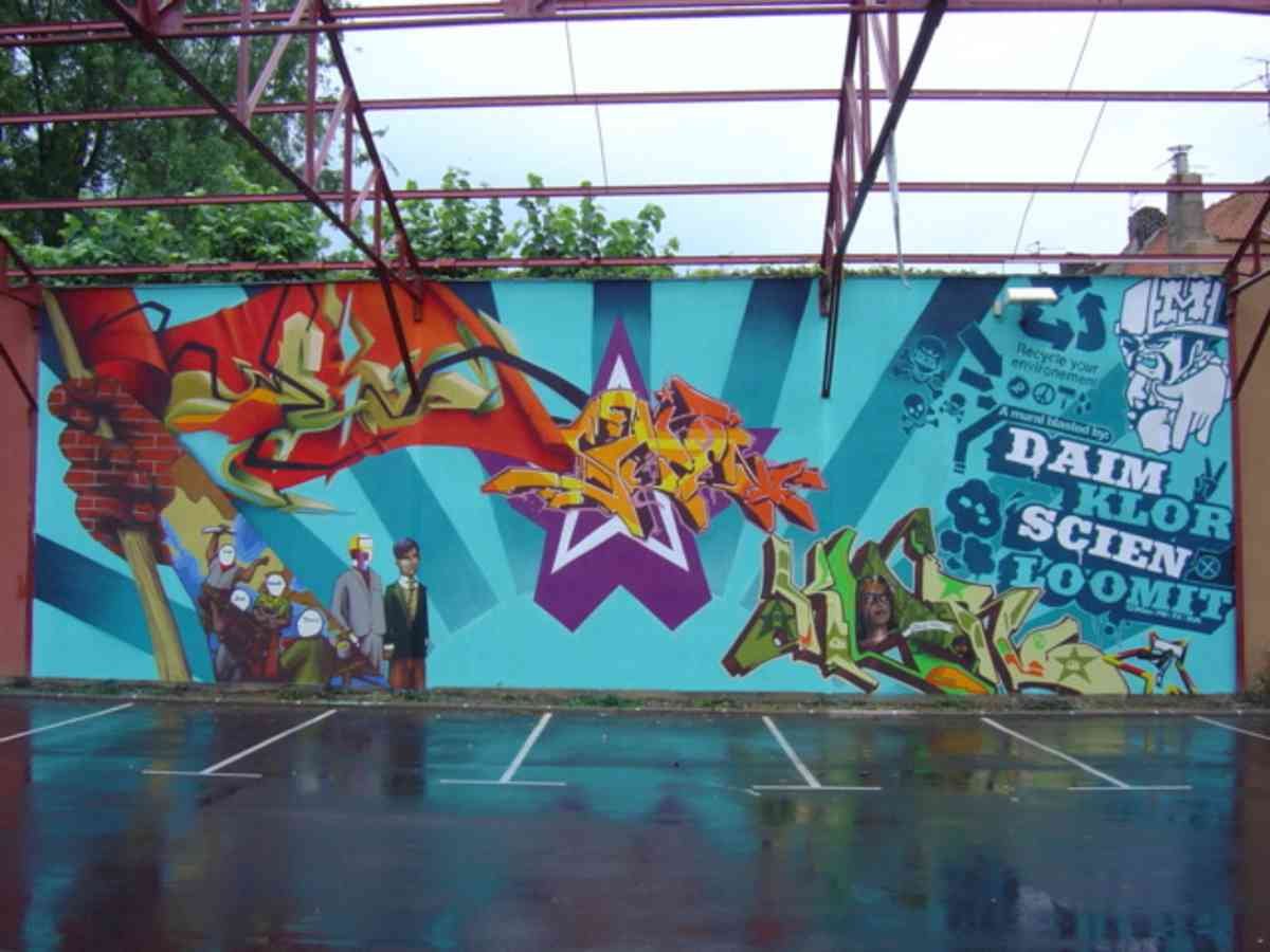 Graffiti Murals Street Art 0029 loomit lillewand A4 Photo Print
